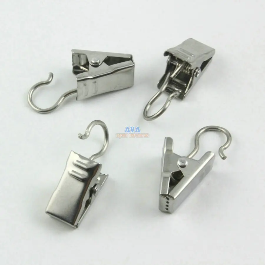 50 Pieces 32x9.5mm Stainless Steel Hook Clips for Curtain Drapery
