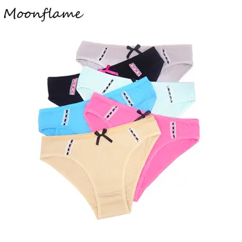 

Moonflame 5 pcs/lots Briefs Underwear Cotton Lace Women Panties M L XL 89239