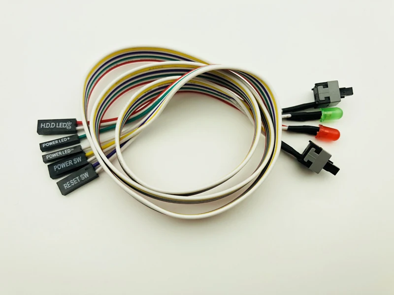 New Sale PC Case Red Green LED Lamp ATX Power Supply Reset HDD Switch Lead Motherboard Power Cable for BTC Miner Antminer Mining