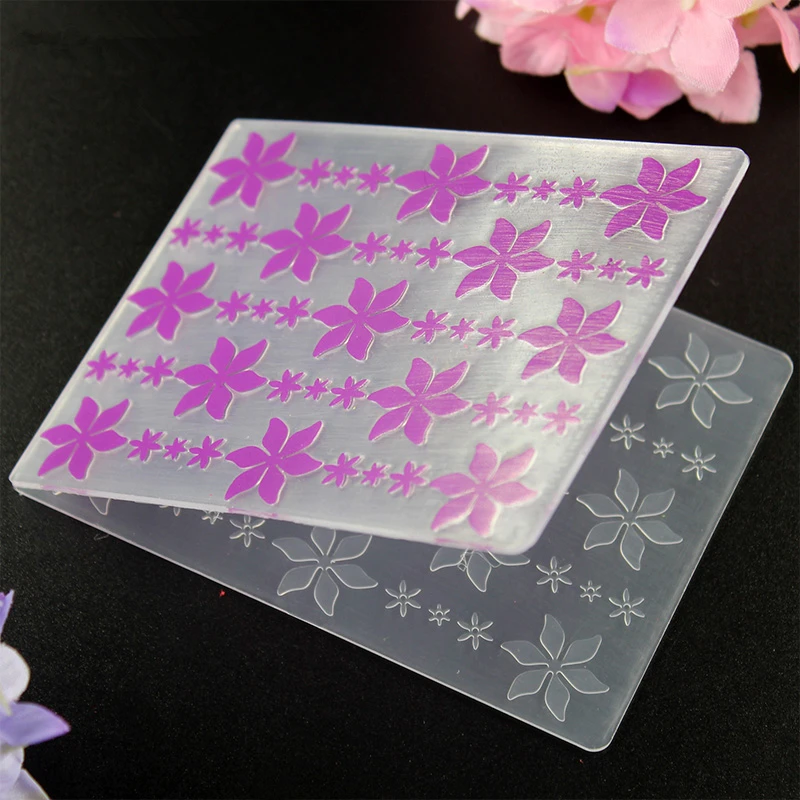 

YLEF024 Flower Plastic Embossing Folder For Scrapbook Stencils DIY Album Cards Making Decoration Template Mold 10.5*14.5cm