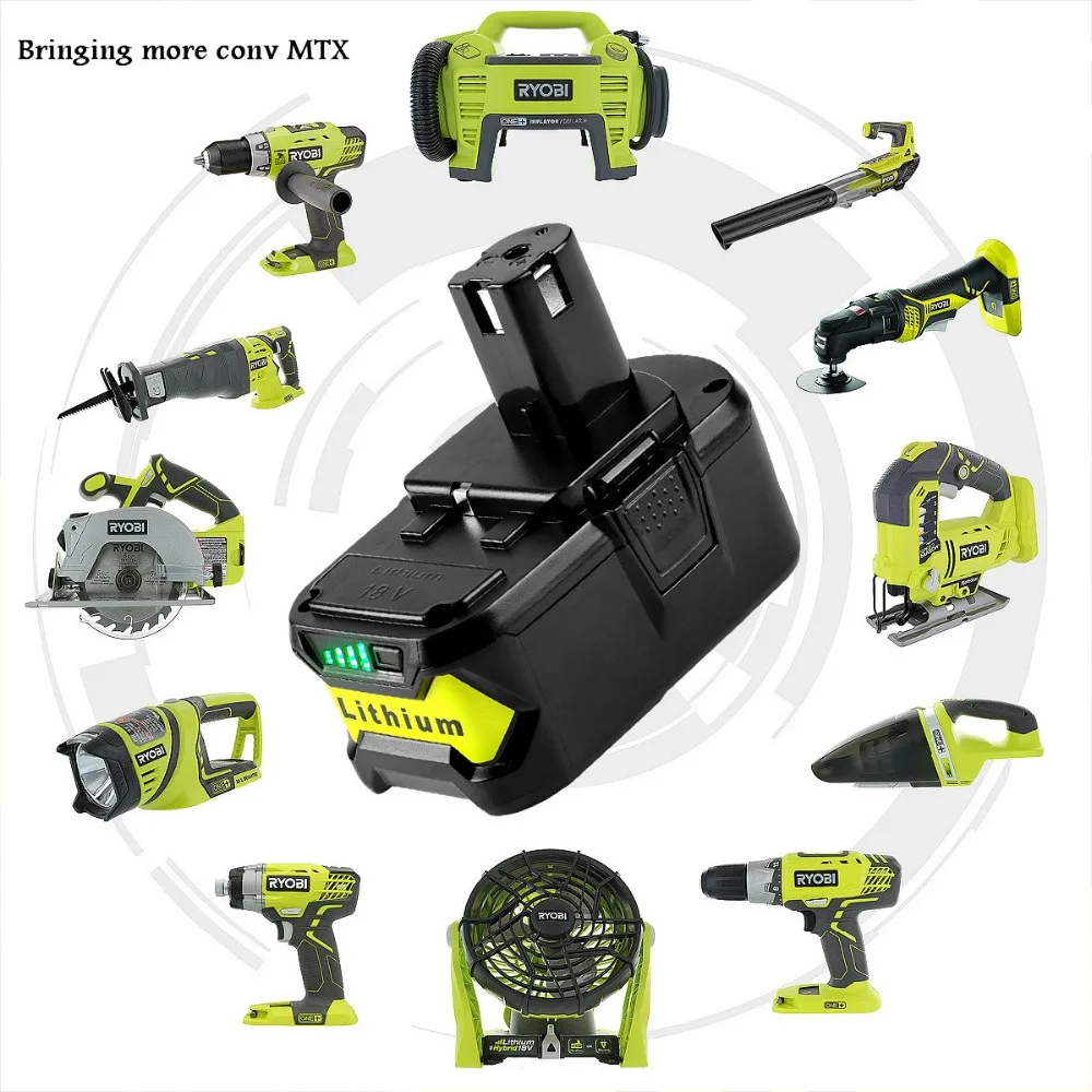 Новейший для Ryobi 18V 6000mAh P108 RB18L40 литий-ионный аккумуляторный аккумулятор Электроинструмент аккумулятор Ryobi ONE+ P117 зарядное устройство