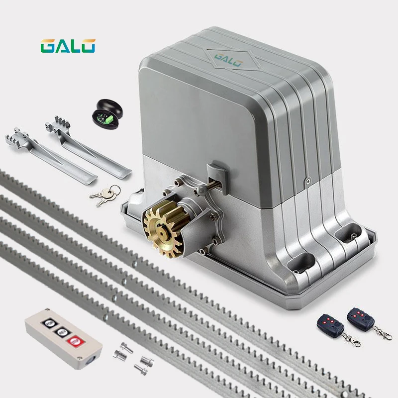 

Heavy duty residential gear system electric sliding gate opener /sliding door motor with 4m steel racks ktyfobs kit Optional