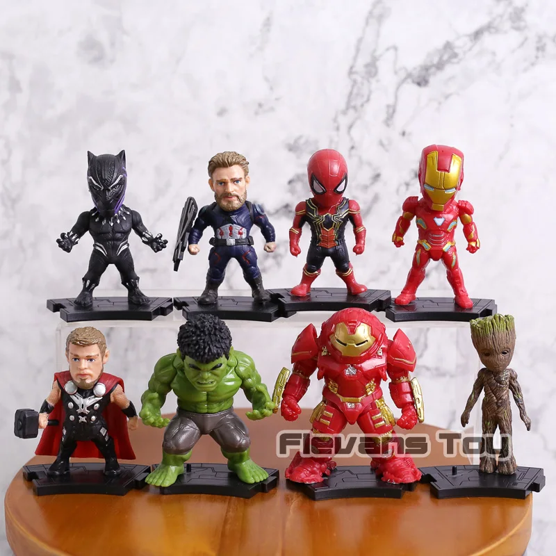

Avengers Infinity War PVC Figures Toys 8pcs/set Iron Man Captain America Spiderman Hulk Black Panther Tree Man Hulkbuster Thor
