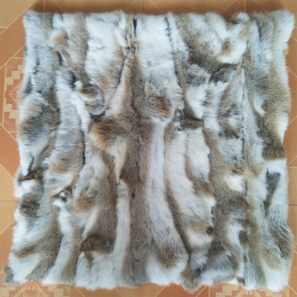 Real Rabbit Fur Cushion Cover Sofa Genuine Natural Pillow Case Decorative Bedroom Home Decor Almofada New