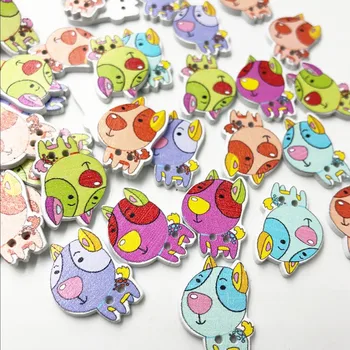 

100PCs Wooden Sewing Buttons Scrapbooking Dog shape 2 Holes 25X18mm Costura Botones Decorate WB578