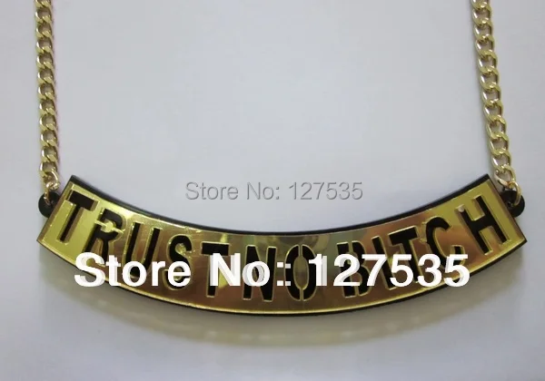 Модное акриловое ожерелье с буквами алфавита без Суки|trust no bitch|letter necklacealphabet necklace |
