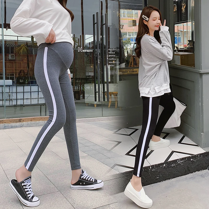 Cena 068 # wiosna na co dzień legginsy ciążowe w pasie brzuch sport Legging odzież dla ciężarnych kobiet jesień ciąża ołówek spodnie
