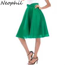 Neophi, женские юбки средней длины с высокой талией и бантом, коллекция года, зимнее Плиссированное бальное платье трапециевидной формы, черная юбка-пачка для девочек, юбка из тюля S8424