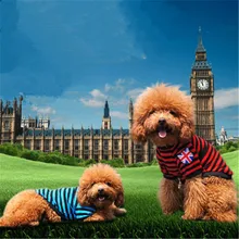 Дешевая Одежда для собак, маленькая футболка для собак, товары для домашних животных, Британский национальный флаг, полосатая футболка для собак, одежда для домашних животных, Прямая поставка