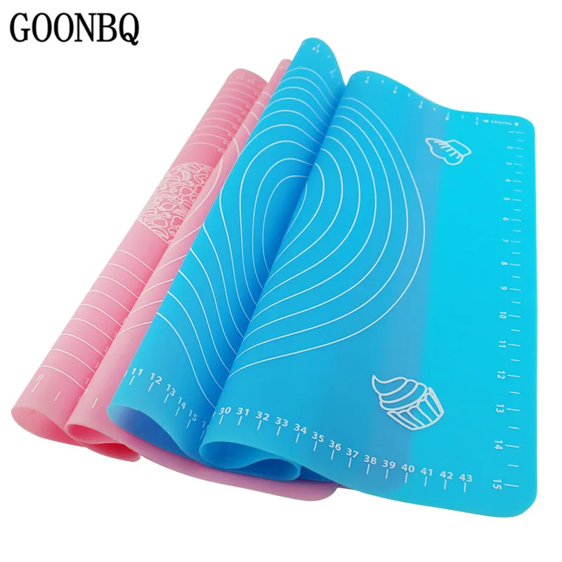 GOONBQ 1 шт. 50*40 см Коврик для замеса теста силиконовый антипригарный прокатный кондитерский коврик для выпечки пиццы лайнер со шкалой Аксессуары для выпечки