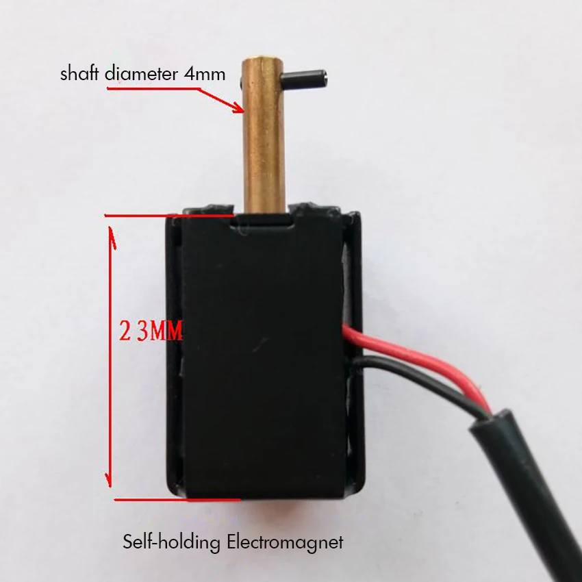 DC микро двухсторонний самоудерживающийся Электромагнит DC5V-DC12V, ход 4 мм, диаметр вала 4 мм нажимной Тип Электромагнит постоянного тока