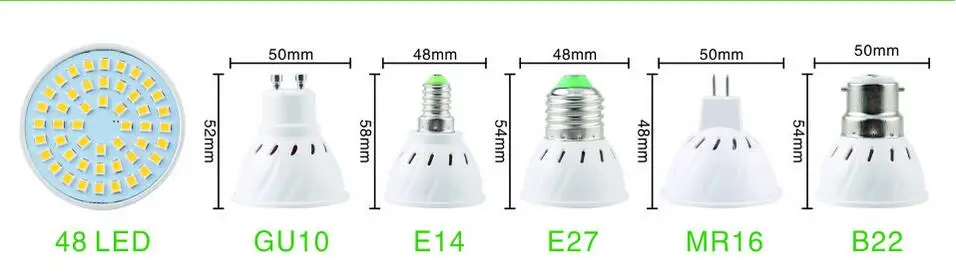 Светодиодный индикатор E27 GU10 E14 220 V SMD 2835 Светодиодный точечный светильник GU10 Bombillas светодиодный лампы E27 MR16 пятно света Свеча Luz MR16