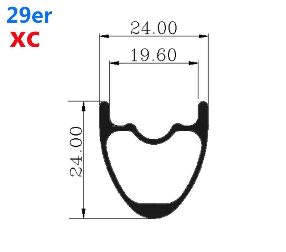 Элитный углеродный обод Mtb XC AM DH велосипедный обод 29er Mtb Hookless Асимметричный 24 27 30 35 40 50 мм ширина 29 мм Глубина Ems - Цвет: 24mm XC 1 pcs