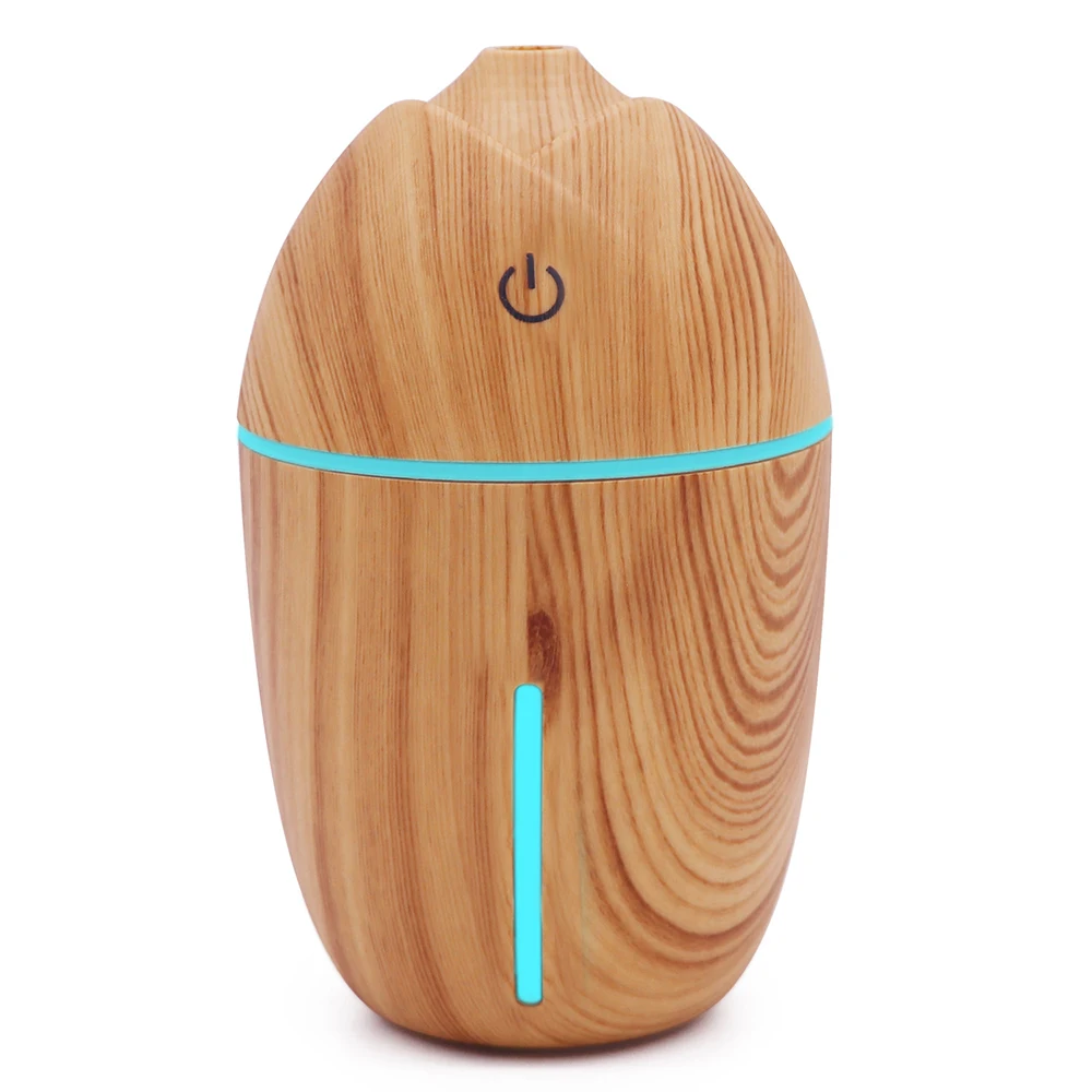 

2019 Essential aroma oil diffuser Wood Grain ultrasonic wood air humidifier USB cool mini mist maker LED lights home 200ml