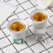 Новое поступление. 2 шт E27 Тип штепсельной вилки ЕС адаптер с выключателем питания аксессуары для освещения