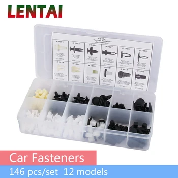 

LENTAI For Opel astra h j g insignia Citroen c4 c5 c3 Ssangyong 1Set Mixed Car Fender Bumper Nylon rivet Clip Fastener with box
