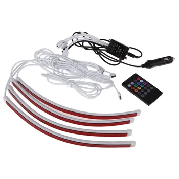

VODOOL Car Styling 7 Colors RGB LED Strip Light Atmosphere Lamp Auto Interior Light Wireless Music Control Remote / Car Charger