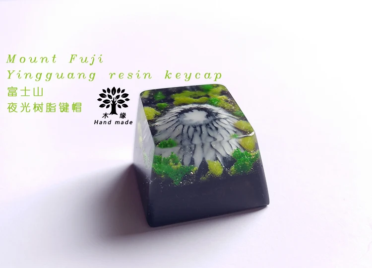 1 шт Ручная работа Fuji Смола keycap механическая клавиатура Серебристая крышка ключа R4 высота OEM профиль - Цвет: Золотой