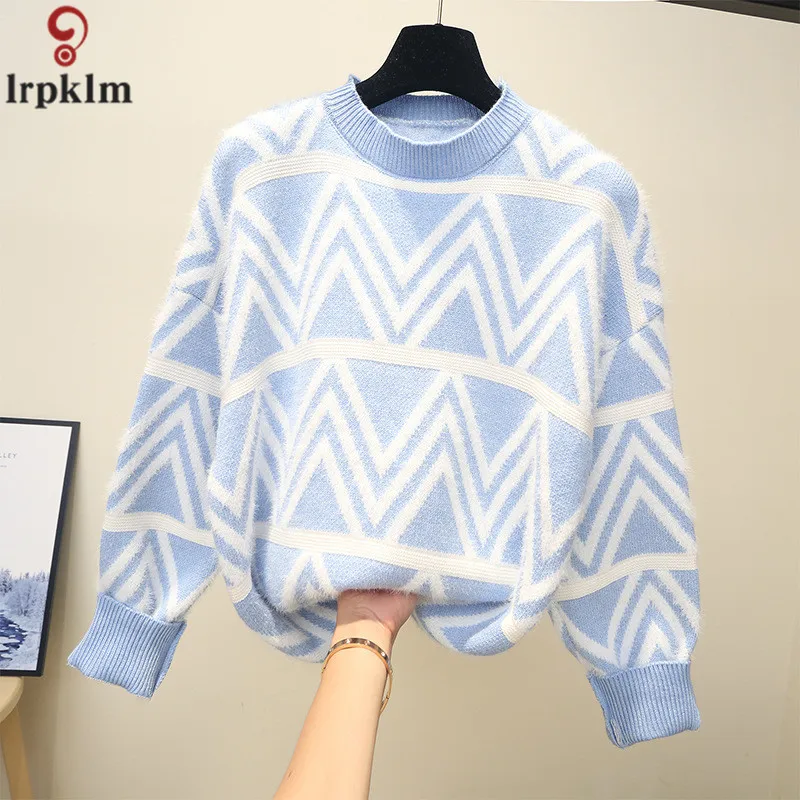Autumn New Women's Color Imitation Armor Round Neck Sweater Women's Pullover Korean Version  thickening Loose Bottoming Shirt AS132 (17)