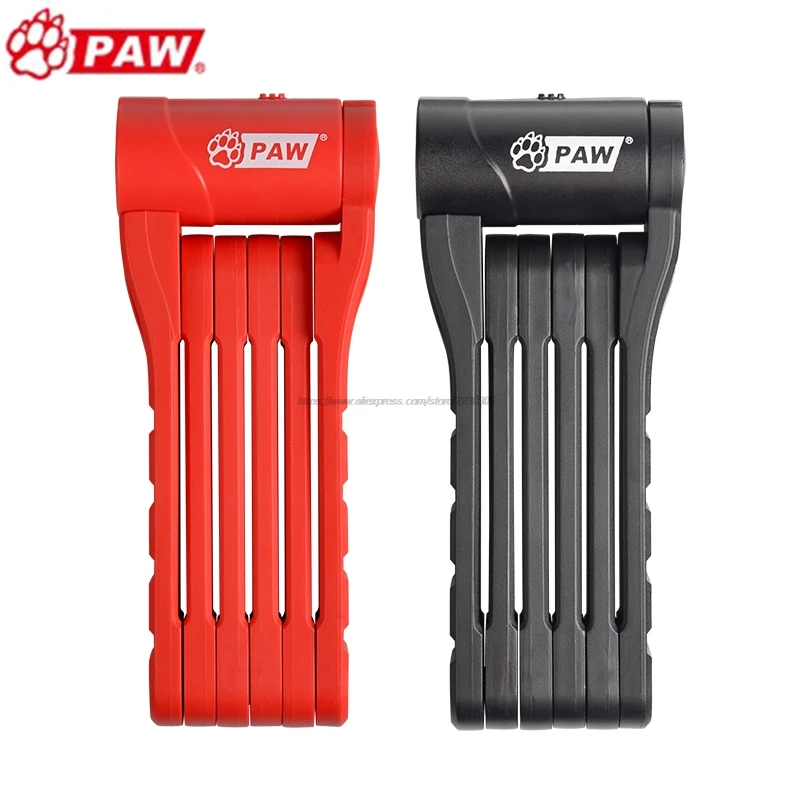 

PAW Folding Bike Lock, Ultra Strong Harden Steel Alloy Metal Bone With Plastic Coating,80 Cm Length, Steel Bicycle Lock