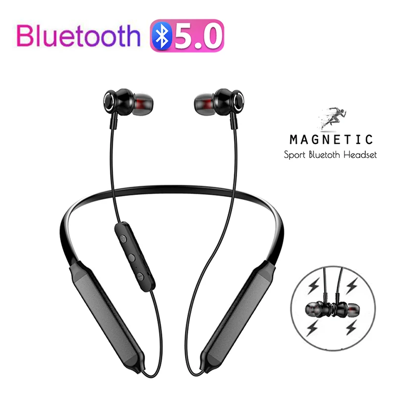 

Magnetic music bluetooth 5.0 earphone tws sport running wireless bluetooth headset with Mic For iPhoneX xs Xiaomi huawei