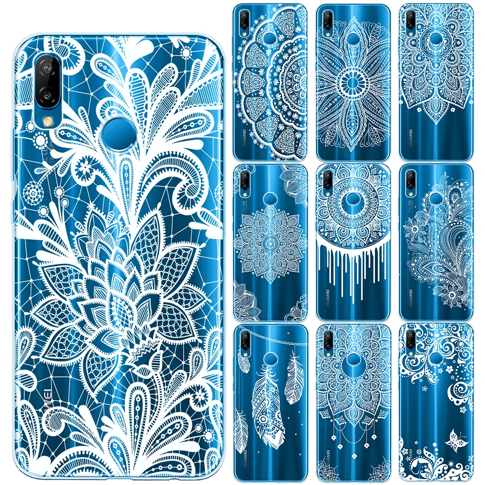 Lace Flower Soft Cover For Huawei P8 P9 P10 P20 Lite P30 P40 E Pro Mandala Floral Case Capa Mate 10 20 | Мобильные телефоны и