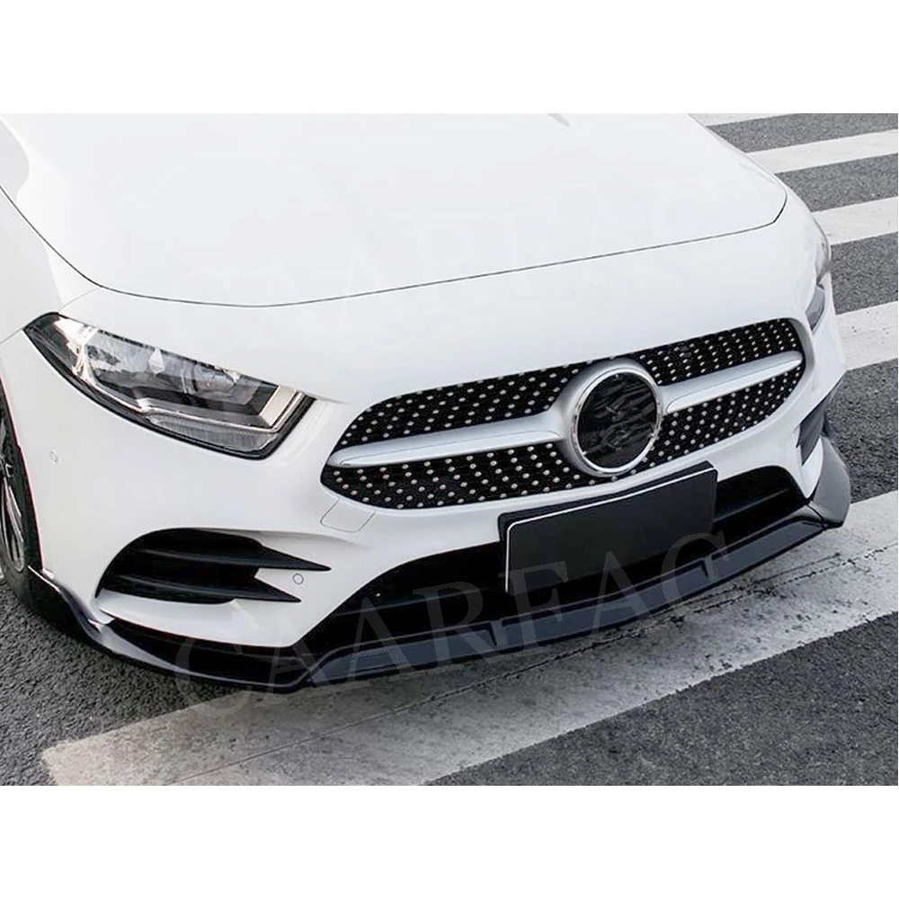 Черный Передний спойлер для губ класса А из АБС пластика Mercedes Benz W176 A200 Sport 2019 3