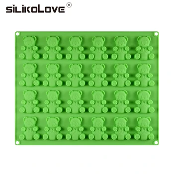 

24 Cavities Gummy Bear Silicone Candy Molds Chocolate Jelly Cookie Moulds DIY Baking Tools Cake Decorating Moulds