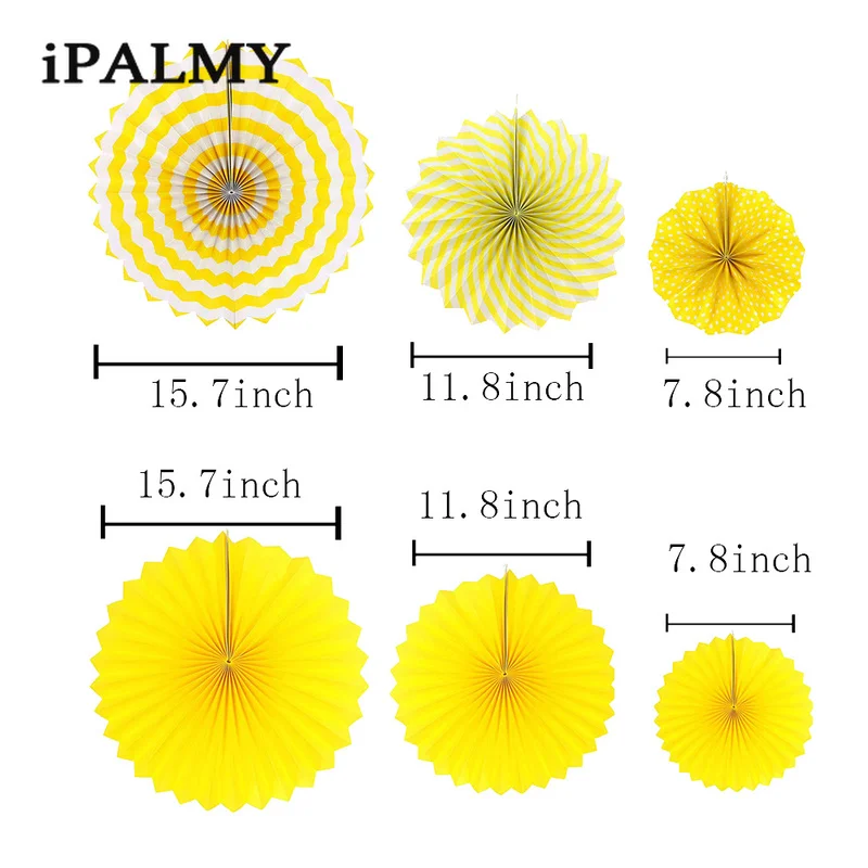 Ipalmy желтый день рождения украшения подвесные вентиляторы плакат "с днем рождения" Декоративная гирлянда бумажные кисточки Детская Игрушка В ванную свадьбу