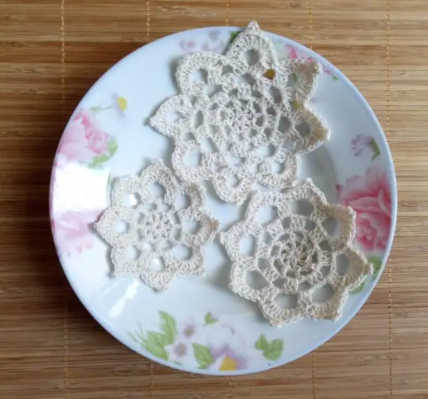 Винтажный кружевной хлопковый коврик для стола тканевый вязаный крючком круглая