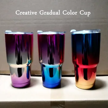 

Stainless steel gradient color Iceberg cup insulating cup UV plating automobile cup