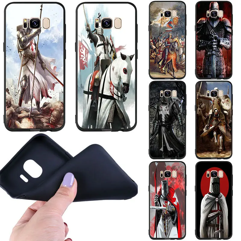 

Soft TPU Silicone Matte Phone Cases For Samsung Galaxy A3 A5 A6 A7 A8 A9 J2 J3 J5 J6 J7 2017 2018 Plus Prime Bags Knight Templar