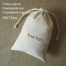 Холщовый мешок на завязках хлопковые Мешочки Ювелирные изделия/упаковка/косметика/подарок/Свадебные/вечерние/парик/обуви Саше карман с логотипом, рисунком по индивидуальному заказу 500 шт