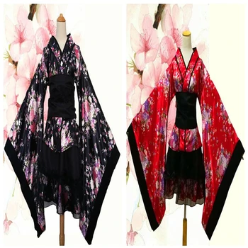 

Cospaly Costume Female Cherry Kimono Maid Costume Bliss Net Clay Dance Clothes Lolita Dress Game Party Diffuse Dress