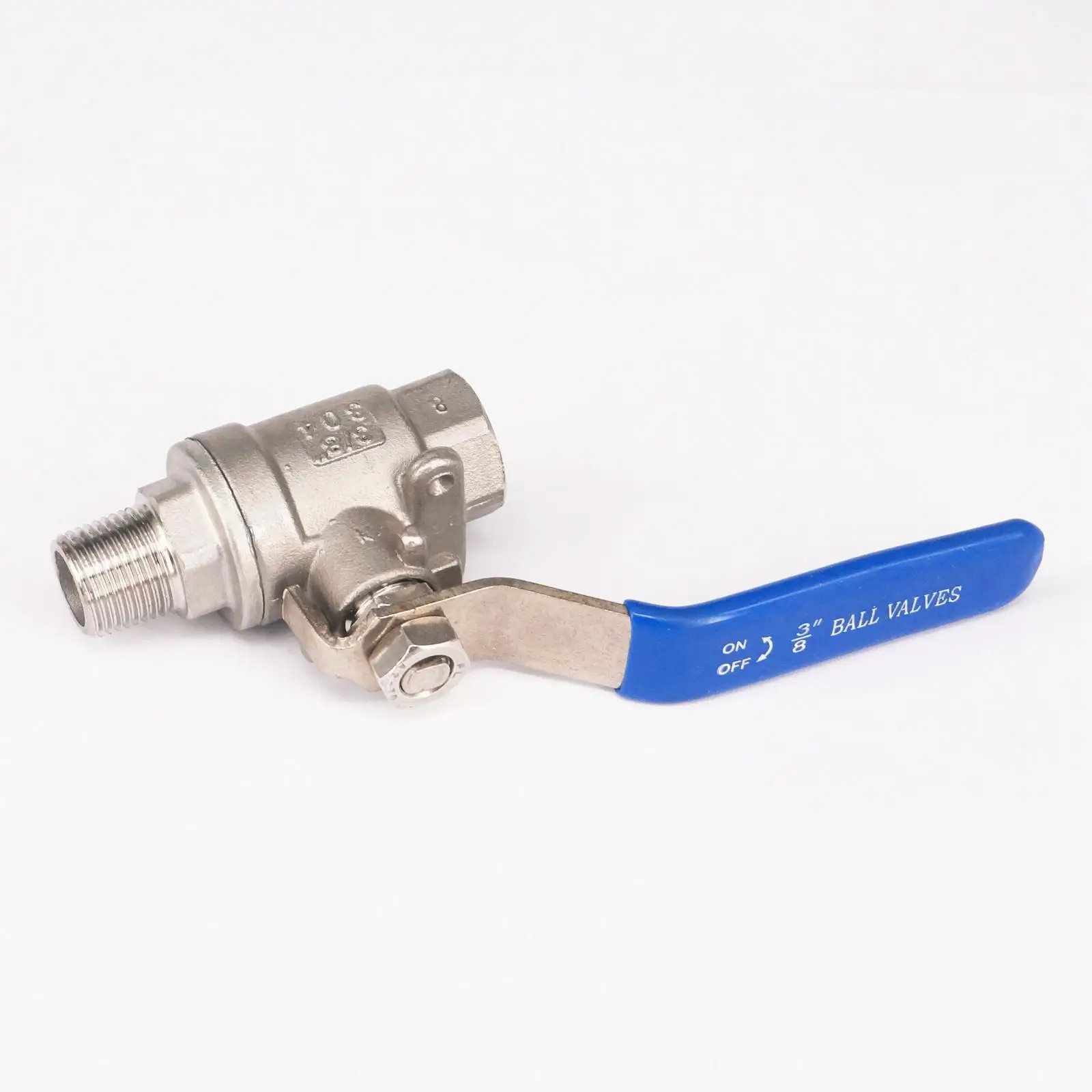 

3/8" BSP Female to Male 304 Stainless Steel 2-Piece Ball Valve Full Port water steam 2.5Mpa