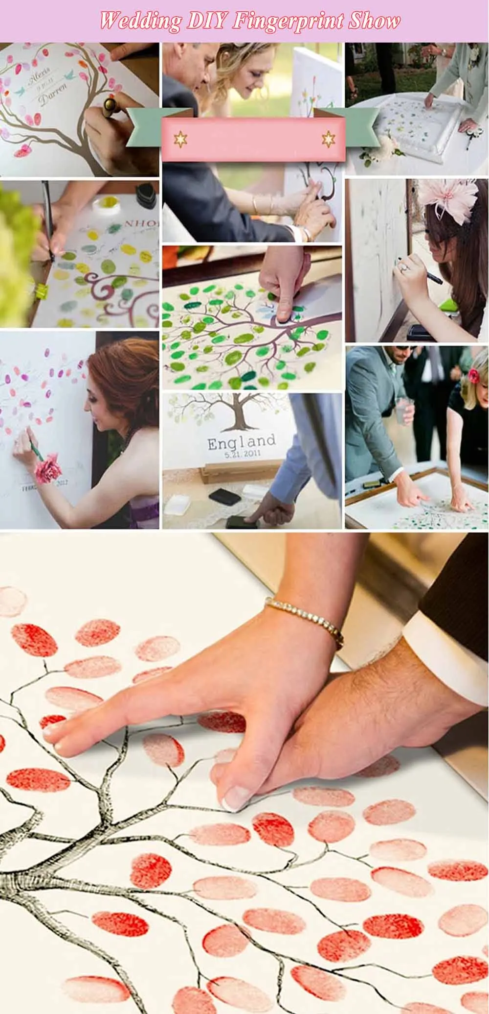 17 дизайн DIY любовь пара отпечатков пальцев печати индивидуальные банкет Гостевая книга подписи Свадебная вечеринка декоративная картина на холсте