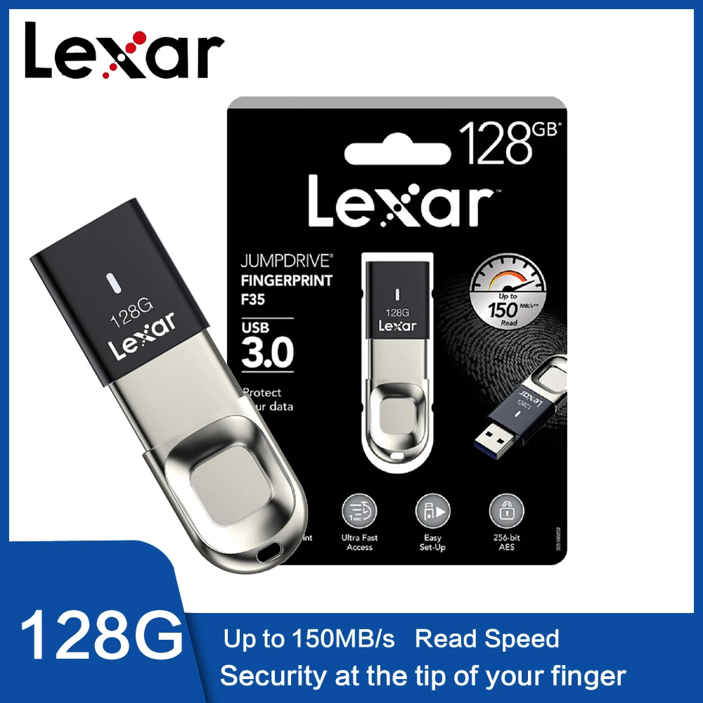 Lexar USB3.0 Распознавание отпечатков пальцев 128 ГБ USB флеш-накопитель 32 ГБ 64 ГБ флеш-накопитель зашифрованная карта памяти