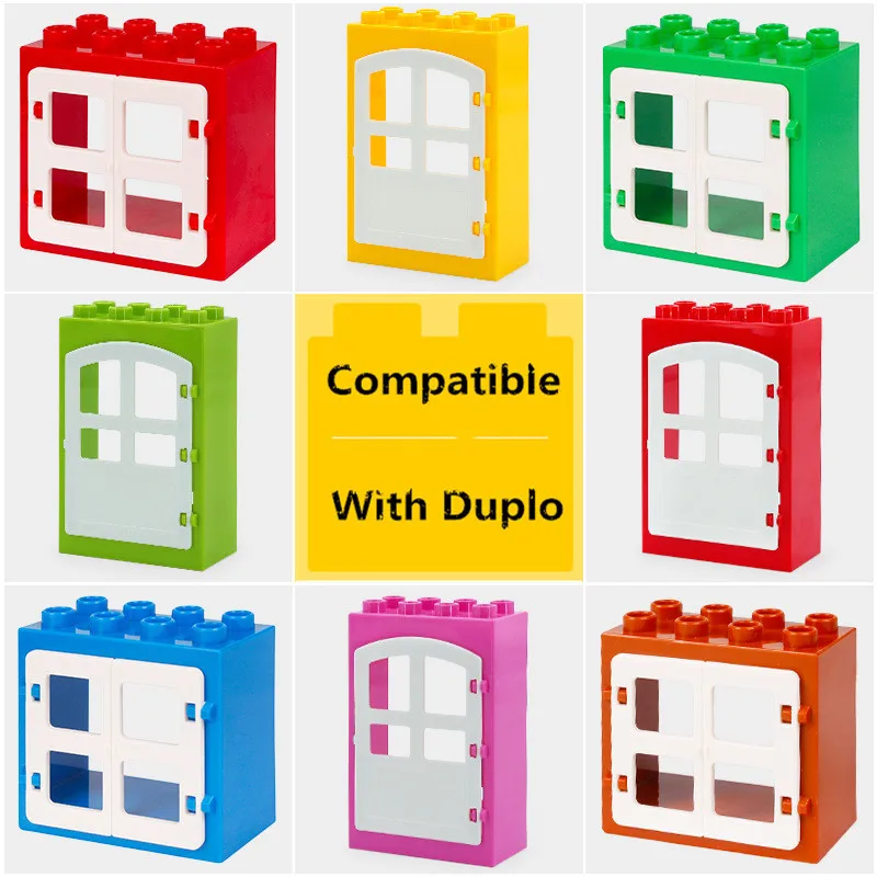 

Diy Big Size Building Blocks Bulk Parts Model Cpmpatible With Legoingly Duplo Window Doors And Household Toys For Children Gift