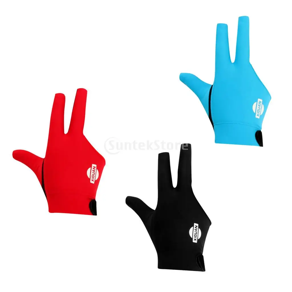3-Finger Professional Elastic Snooker Pool Billiard Glove for Left Hand Red 