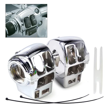 

beler 2pcs High Quality Motorcycle Switch Housings Cover fit for Harley Road Glide FLTR FLTRI RoadKing FLHR Davidson FLHTK Ultra