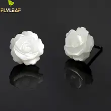 Серьги-гвоздики из 925 пробы серебра с натуральным цветком розы для женщин, модный подарок на День святого Валентина для девушек, Стерлинговое серебро, ювелирные изделия