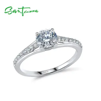 

SANTUZZA Silver Rings for Women Engagement Wedding Ring CZ Stones Ring Wedding Band Pure 925 Sterling Silver Fashion Jewelry