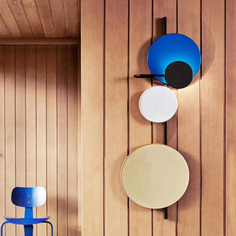  Nordic Loft Multicolor Metal Round Circle Led Wall Lamp Art DIY Style Planet Led Wall Scones Hotel  - 32949383522