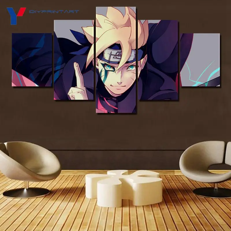 Boruto Uzumaki 5 шт. аниме настенные художественные плакаты постеры для гостиной