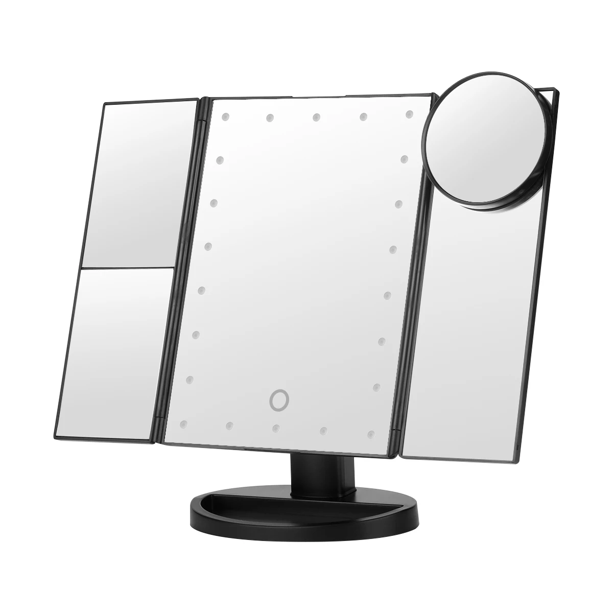 

22 LED Lighted Touch Screen 1X/2X/3X/10X Magnification Foldable Adjustable Maquiagem LED Mirror Make up Tool