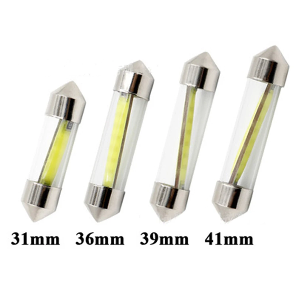 

Y 200X 360 Degree Filament COB LED Glass Shell Car Light Festoon 31mm 36mm 39mm 41mm Interior Reading Dome Lamp Auto Bulb White