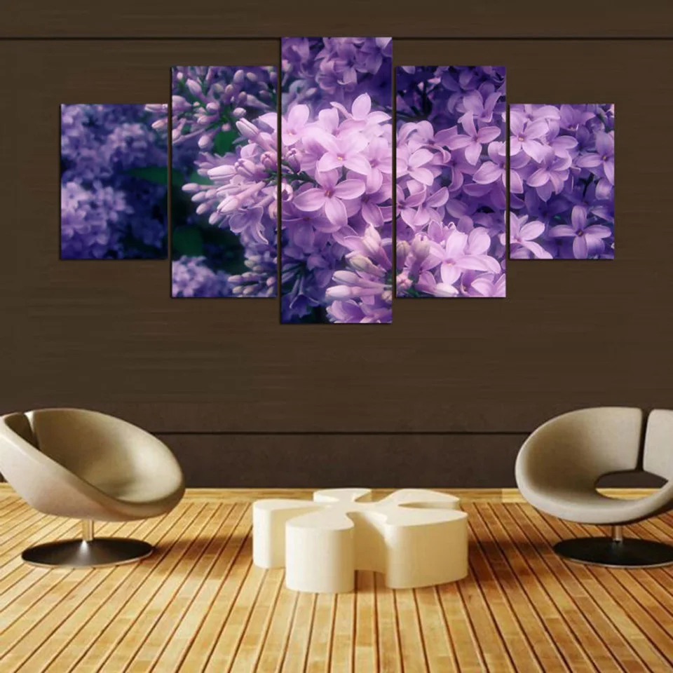 

Framework Wall Art Pictures Modern Home Decoration 5 Panel Flower Living Room Canvas HD Print Cuadros Painting Modular Poster