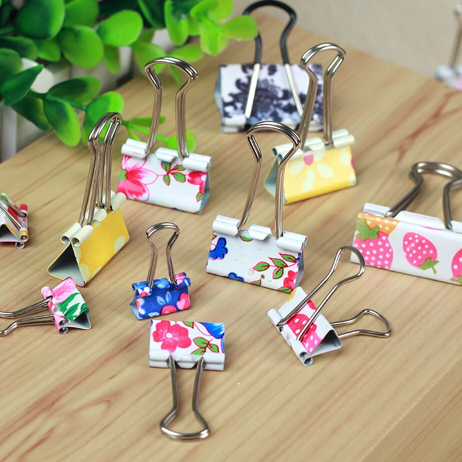 WESON 6Pics/Lot Mini Cute Kawaii Metal Photo Holder Paper Clips Office