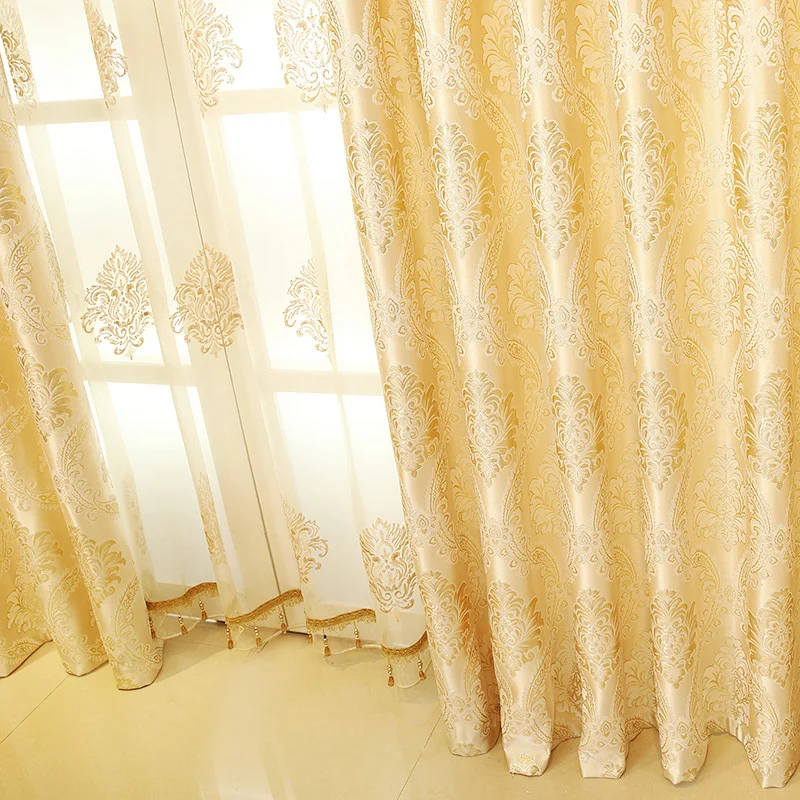 Готовые оконные занавески s для гостиной роскошные королевские жалюзи затемненные жаккардовые занавески ткань и тюль для спальни