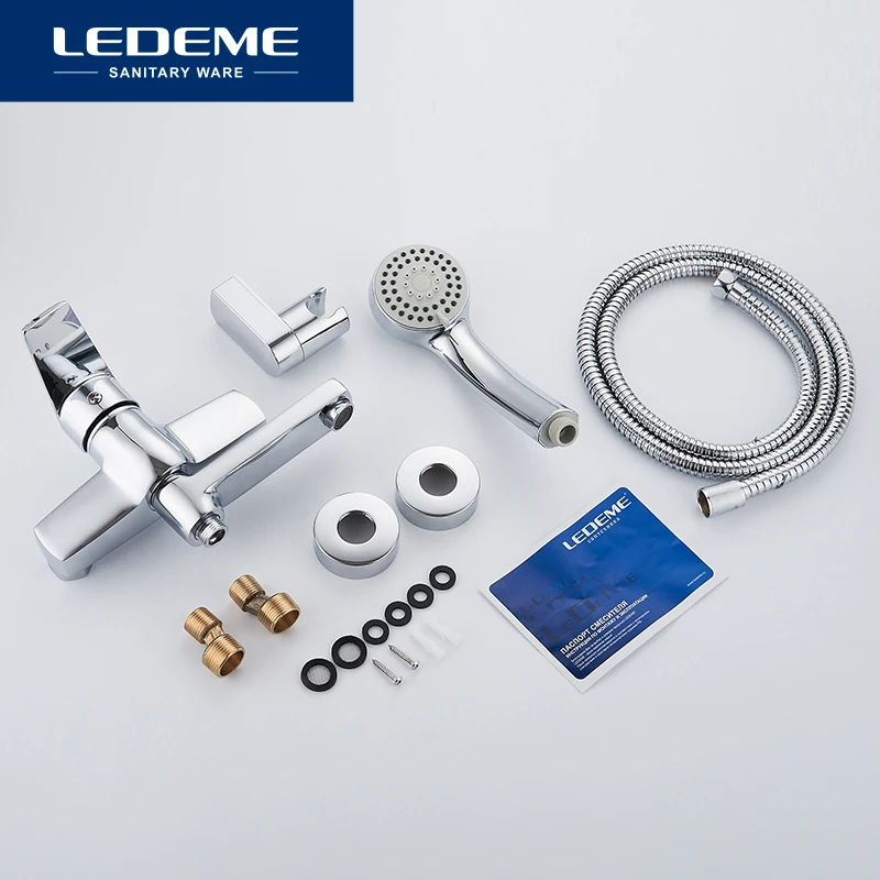 LEDEME Bathtub Faucet 1 set Bathroom Chrome Plated